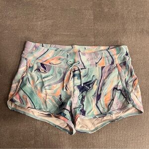 Athleta Girl Large Purple and Orange Athletic Shorts‎ Vibrant Design Size 12